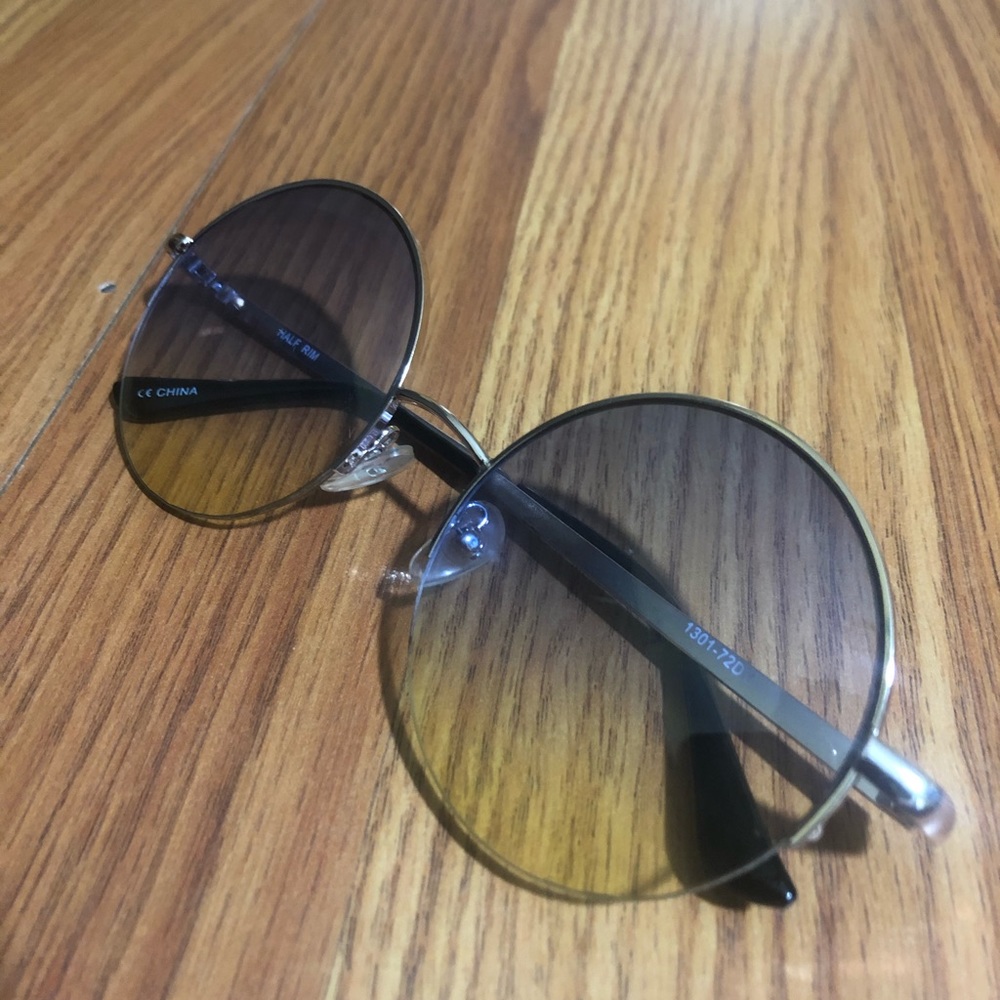 Round Blue Gradient Sunglasses